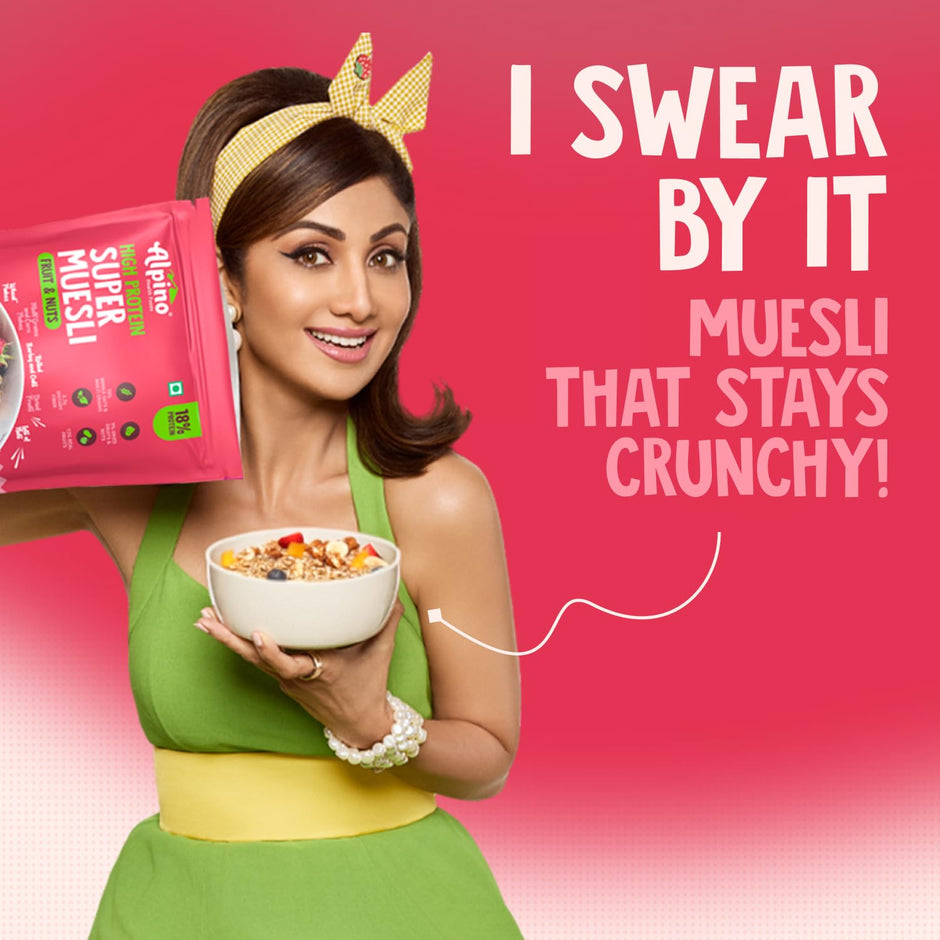 Alpino Protein Rich Super Muesli (Whole Grain Breakfast Cereal) - 400 gm