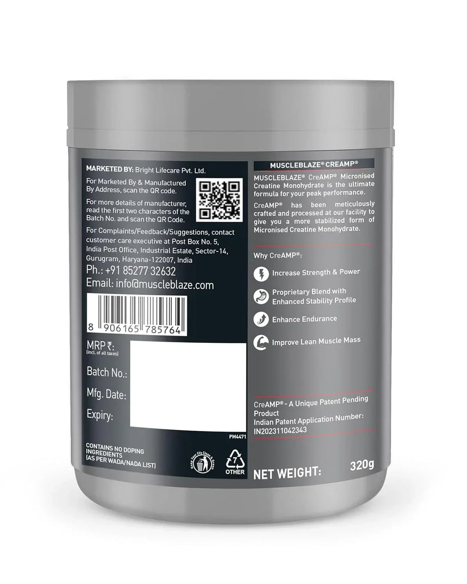 MuscleBlaze Creatine Monohydrate CreAMP 250gm