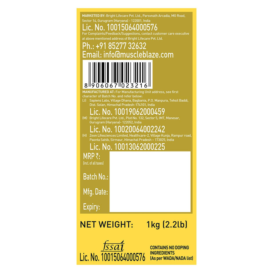 MuscleBlaze Whey Gold 100% Whey Isolate 1 Kg