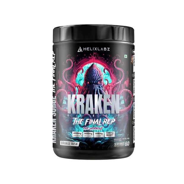 HelixLabz Kraken Pre-Workout | Orange Flavour | 60 Servings