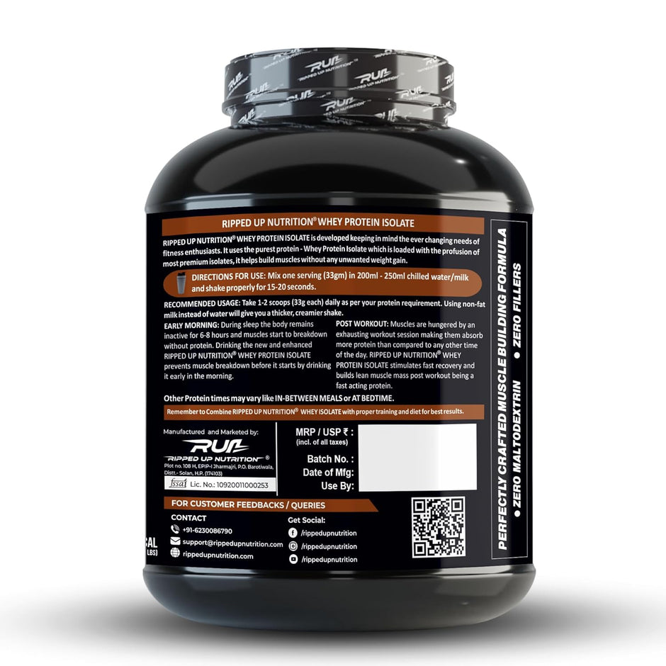 Ripped Up Nutrition 100% Pure Whey Protein Isolate - 1.81 kg