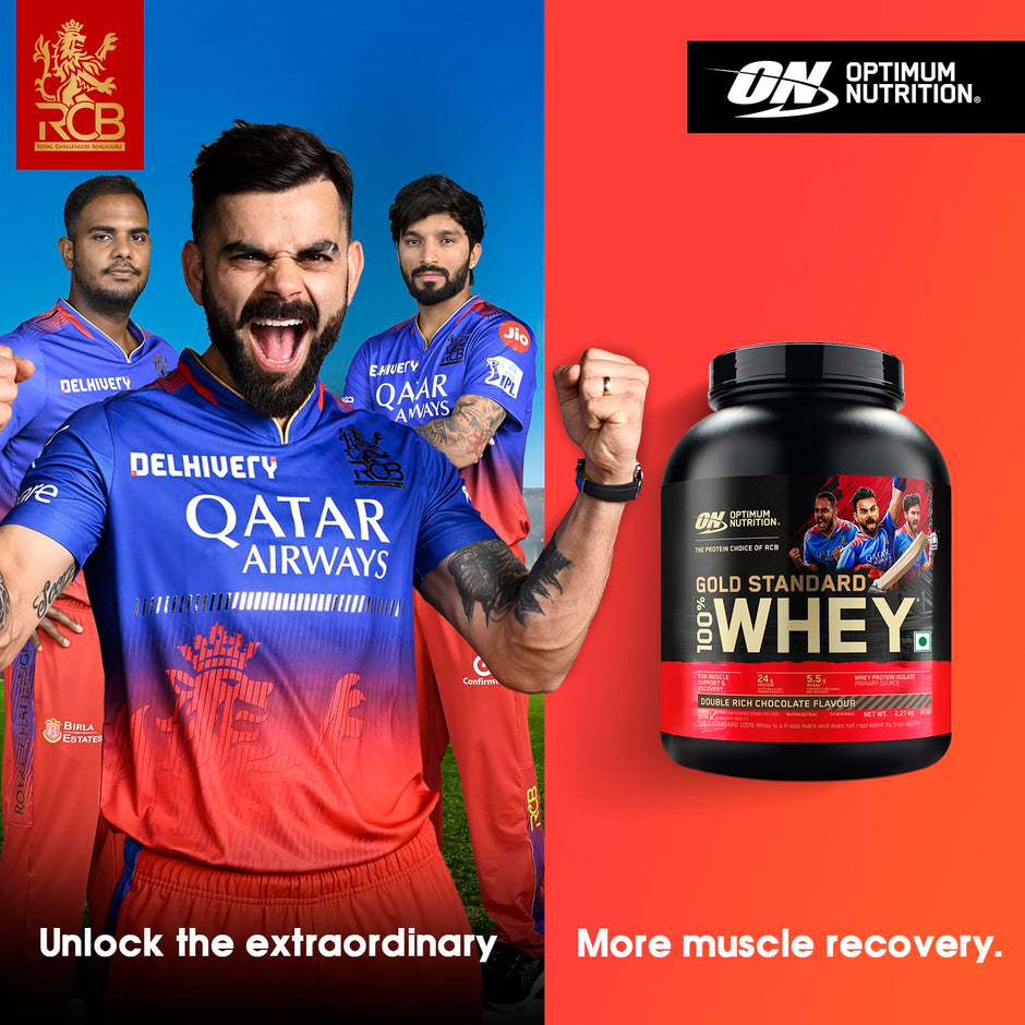 Optimum NCrition (ON) Gold Standard 100% Whey Protein Powder 5 lbs, 2.27 kgs (Double Rich Chocolate), for Muscle Support & Recovery, Vegetarian - Primary Source Whey Isolate