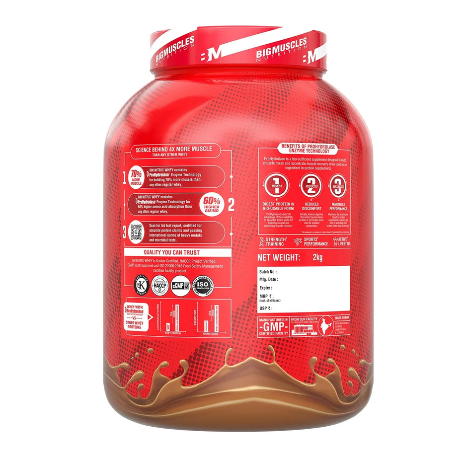 Big Muscles Nitric Whey Protein 2kg [4.4 Lbs]