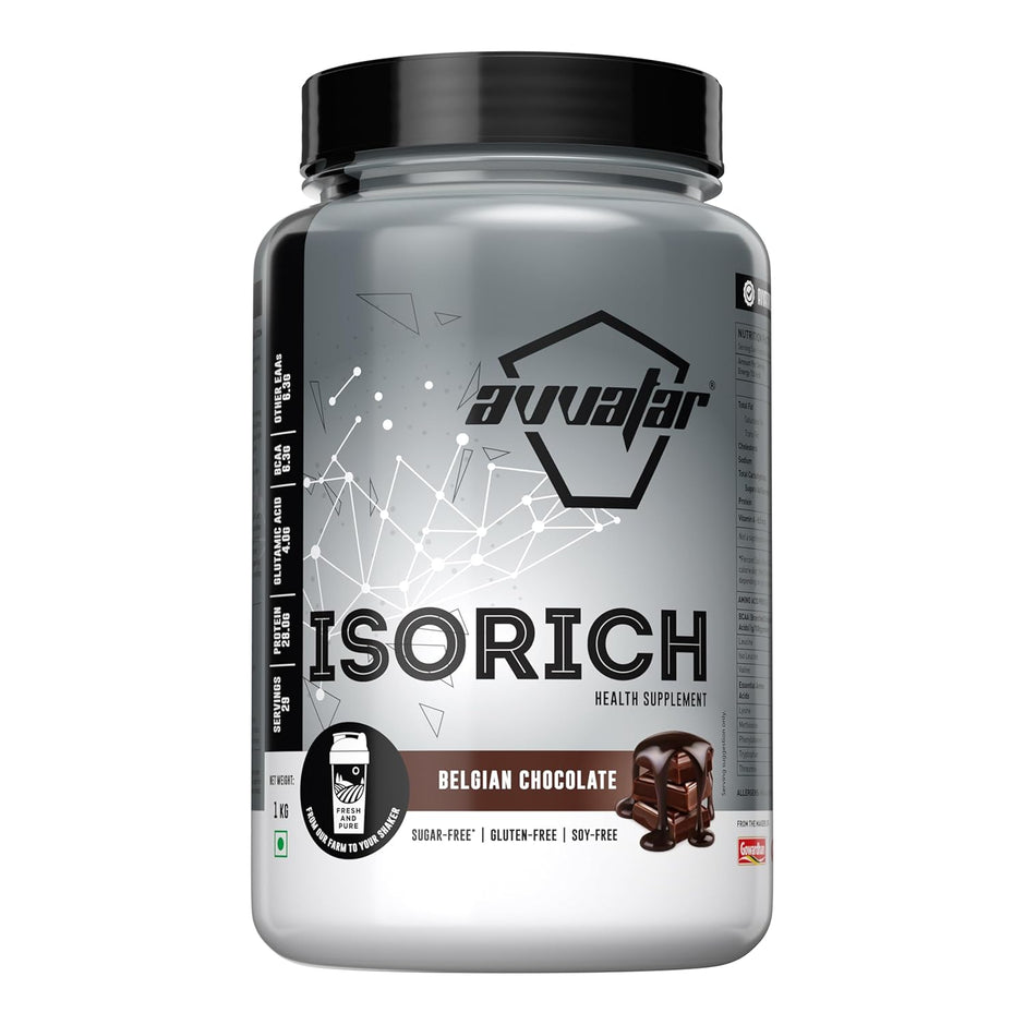Avvatar ISORICH WHEY PROTEIN | 1Kg | 28.5g Protein | 29 Servings | Isolate