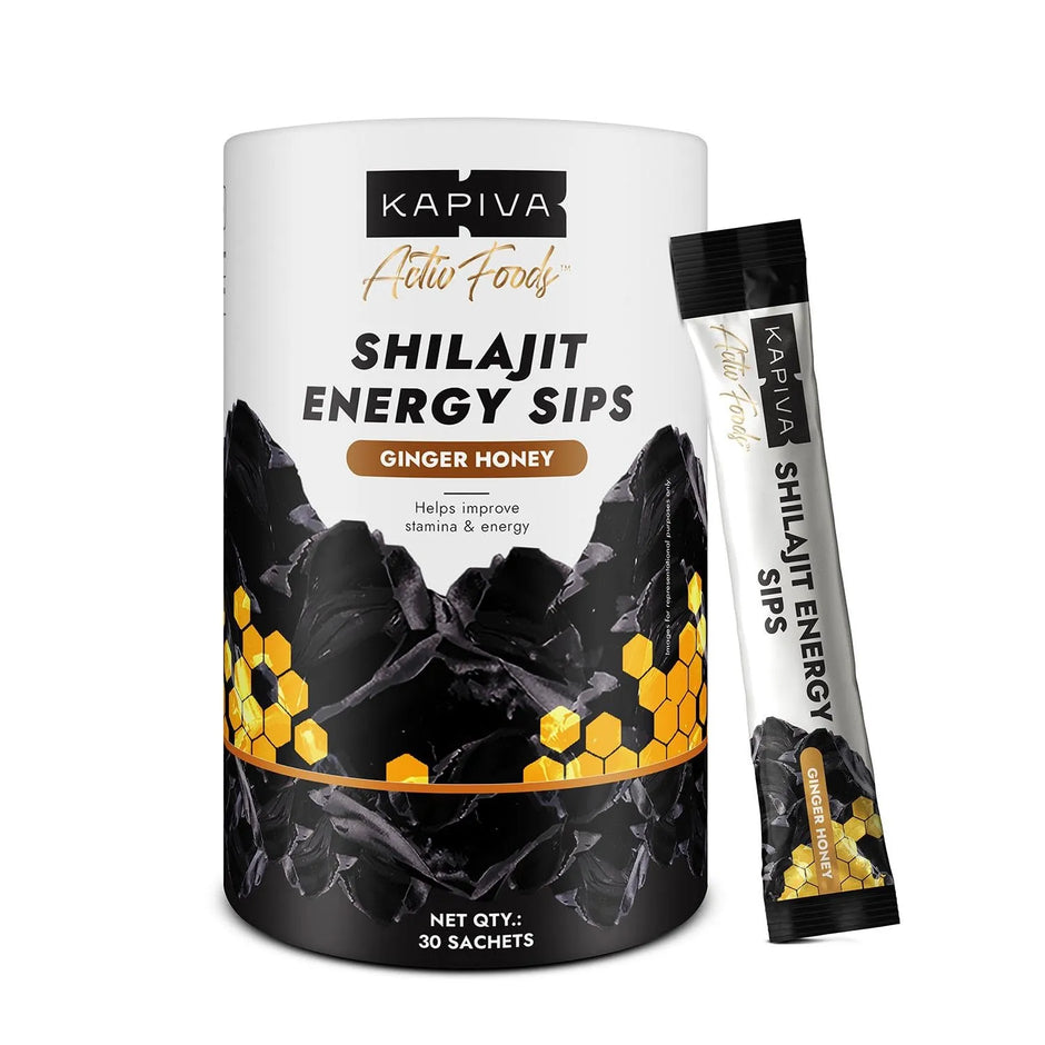 Kapiva Shilajit Energy Sips | 250mg Pure Shilajit | 30 Sachets