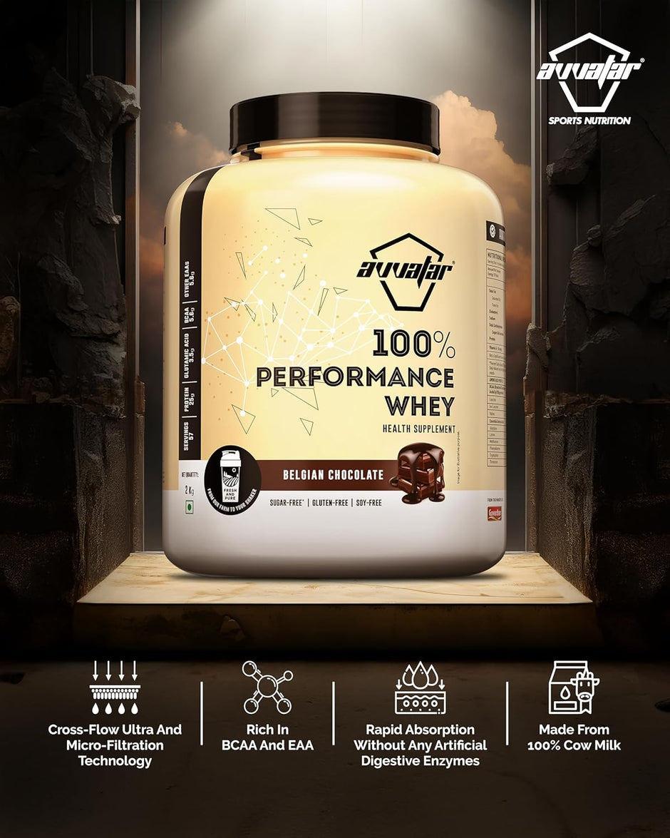 Avvatar PERFORMANCE WHEY PROTEIN | 2Kg | 25g Protein | 57 Servings