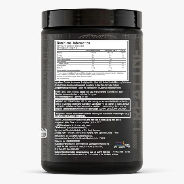 Muscletech Creatine Essential Series | 315g Gms | 83 Servings
