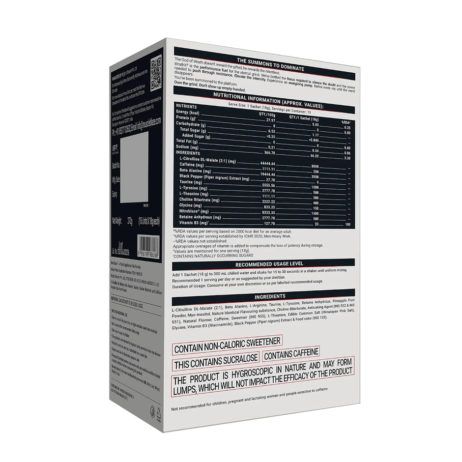 MuscleBlaze Pre Workout WrathX - 15 Servings