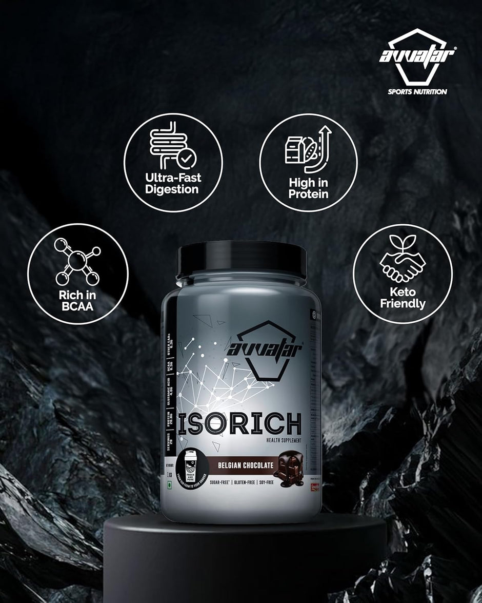 Avvatar ISORICH WHEY PROTEIN | 1Kg | 28.5g Protein | 29 Servings | Isolate