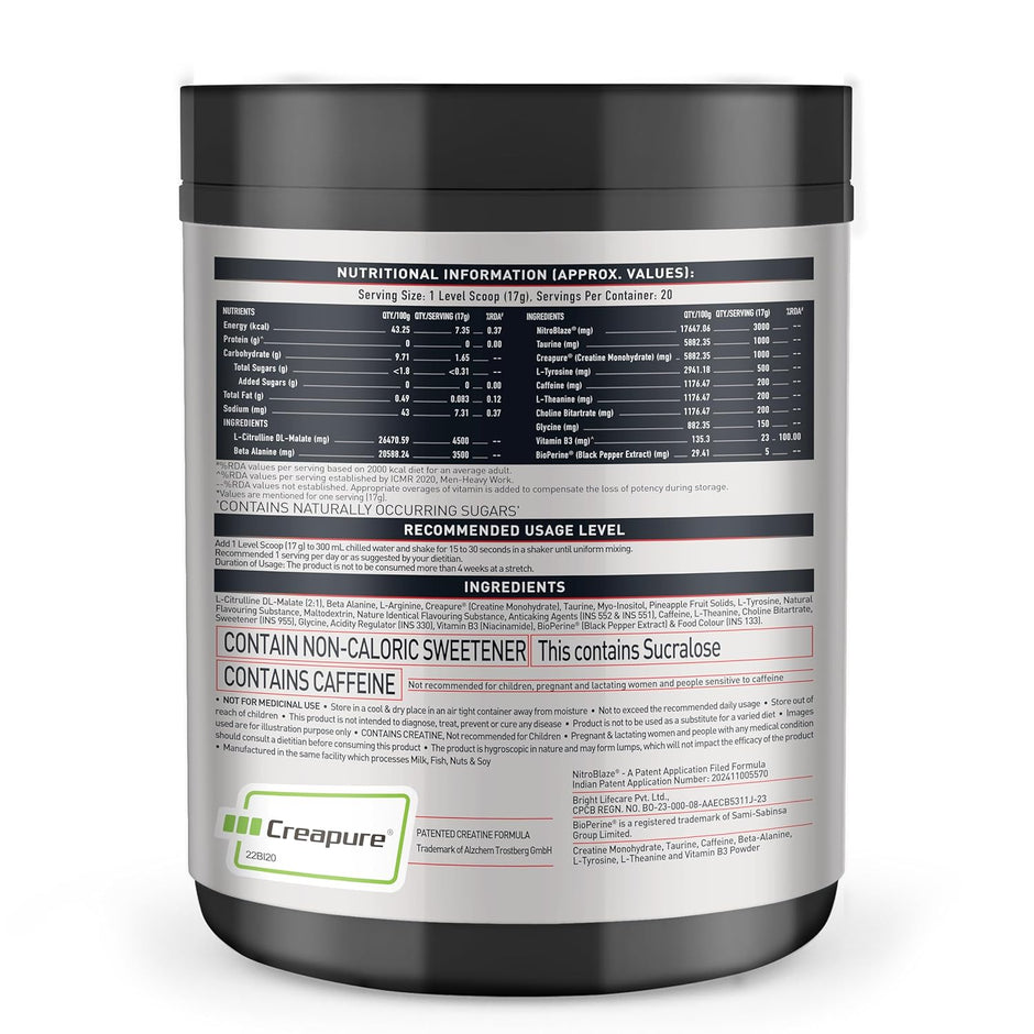 MuscleBlaze Pre Workout WrathX - 20 Servings