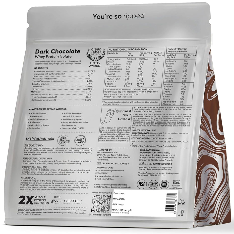 Wellbeing Nutrition Whey Isolate 1kg
