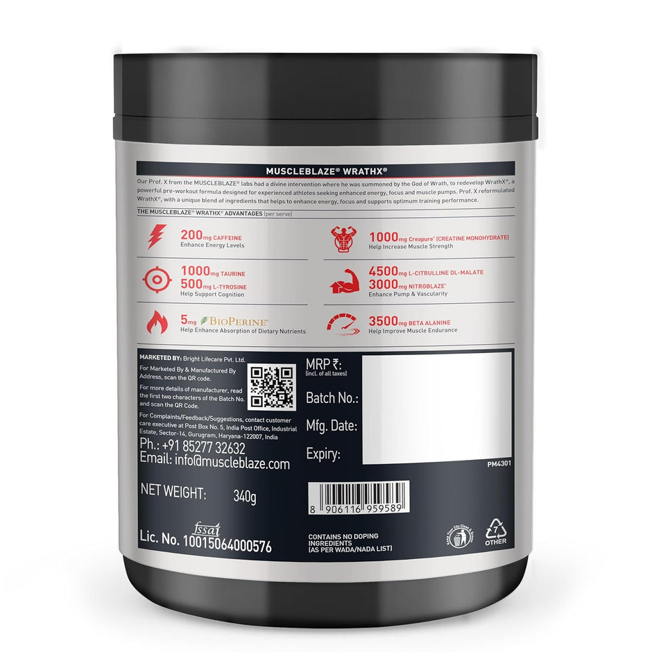 MuscleBlaze Pre Workout WrathX - 20 Servings