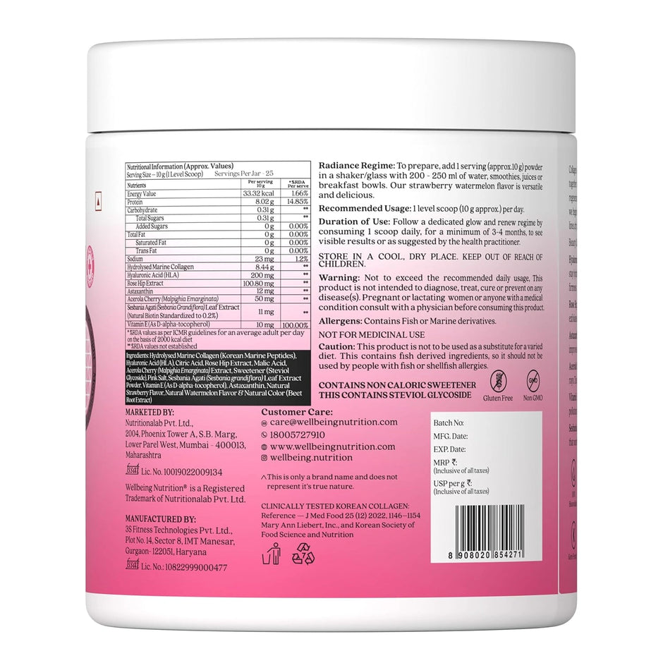 Wellbeing Nutrition Korean Beauty Marine Collagen | 250g