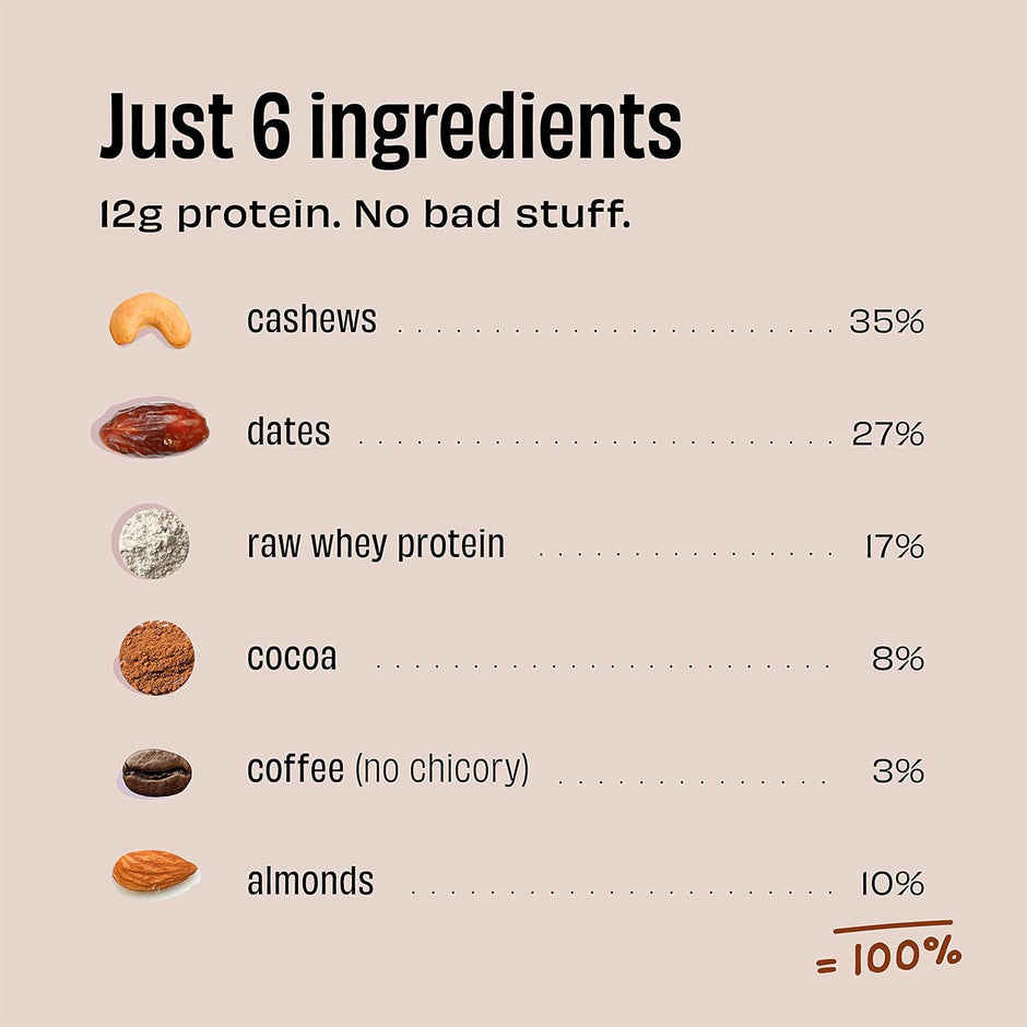 The Whole Truth - Protein Bars | Pack of 6 x 52g each | No Added Sugar | No Preservatives | No Artificial Sweeteners