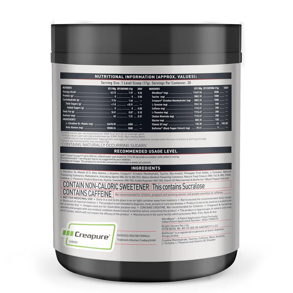 MuscleBlaze Pre Workout WrathX - 20 Servings