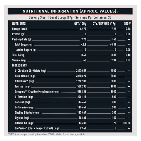 MuscleBlaze Pre-Workout WrathX - 30 Servings