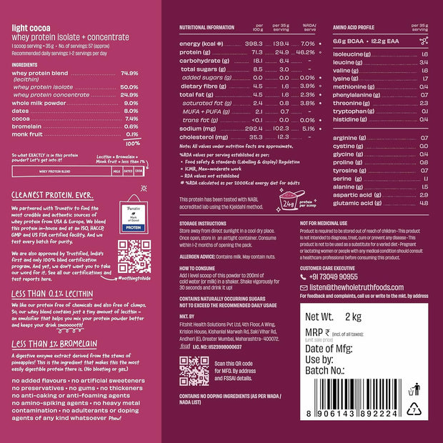 The Whole Truth Whey Protein | Super Saver 2 kg