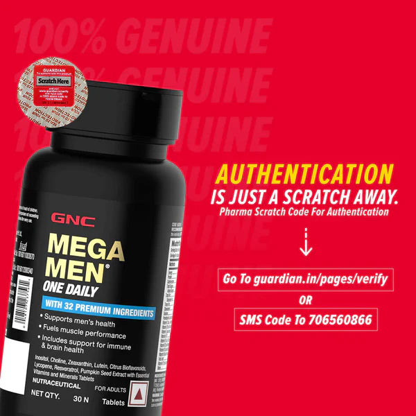 GNC Mega Men One Daily Multivitamin - 30 Tablets