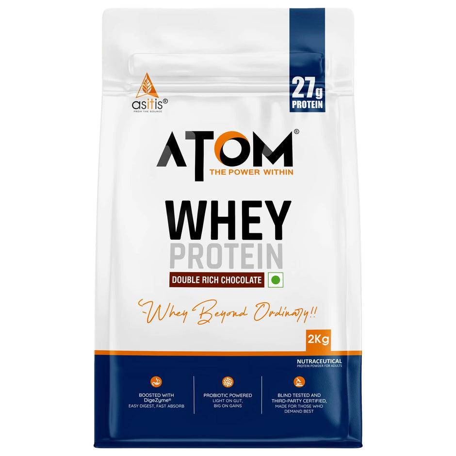 AS-IT-IS ATOM Whey Protein 2 Kg | 27g protein | Isolate & Concentrate