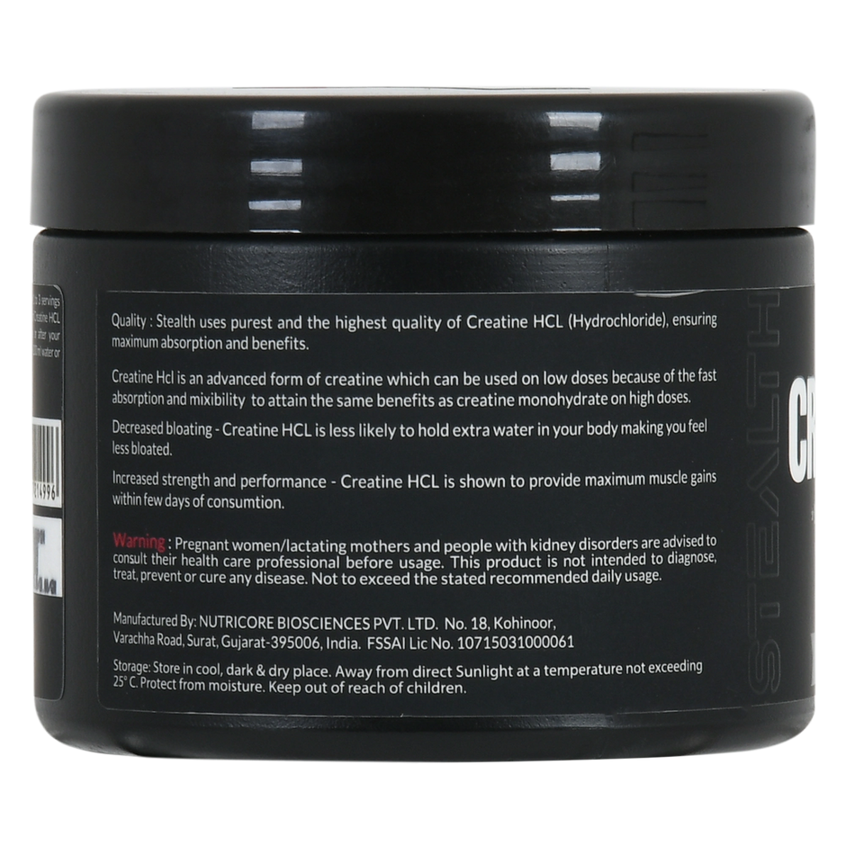 Stealth Supps Creatine Hydrochloride (HCL) | 100 ser
