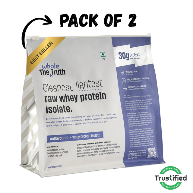 The Whole Truth 30g Whey Protein Isolate - 1kg (Pack of 2)