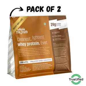 The Whole Truth Whey Protein Isolate+Concentrate | 24g Protein | Pack of 2