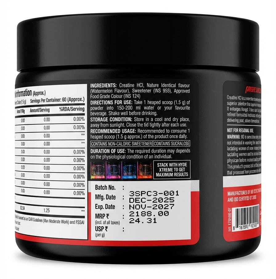 PROSUPPS Creatine HCL | 90 g | 60 Servings