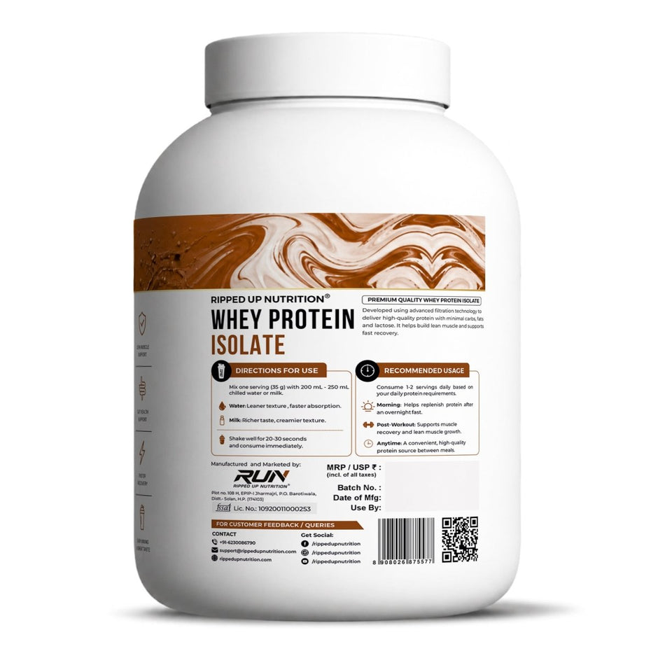 Ripped Up Nutrition Whey Protein Isolate 1.8kg | 27g Protein per Scoop