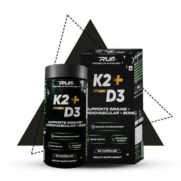 K2+ D3 (K2-55 MCG | D3- 600 IU) Ripped Up Nutrition