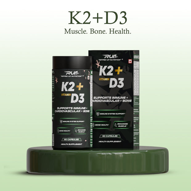 K2+ D3 (K2-55 MCG | D3- 600 IU) Ripped Up Nutrition