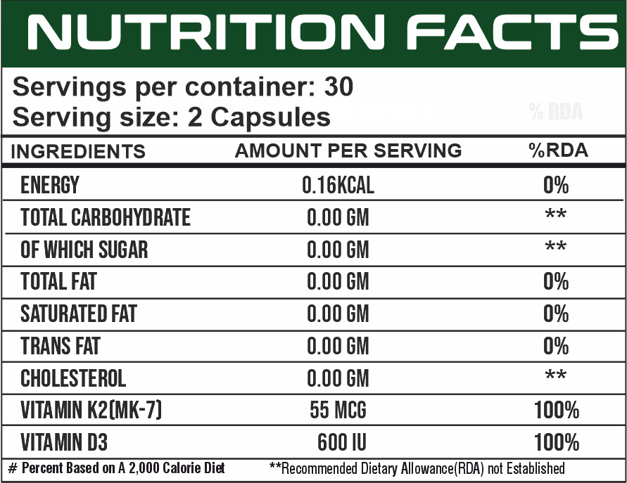 K2+ D3 (K2-55 MCG | D3- 600 IU) Ripped Up Nutrition
