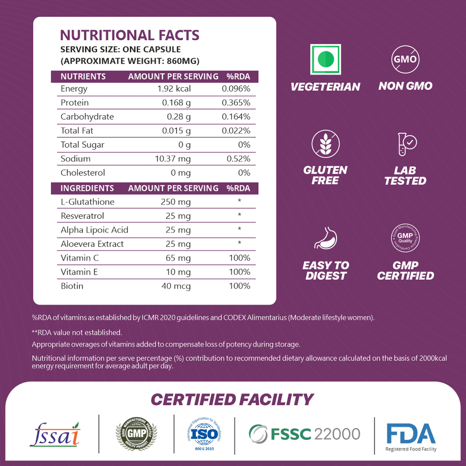 Nature's Island L-Glutathione for Radiant & Beautiful Skin