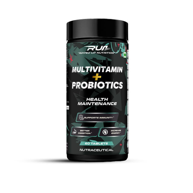 Ripped Up Nutrition Multivitamin with Probiotics-For Men and Women | 60 Veg tablets