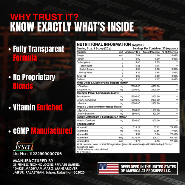 ProSupps HYDE Max Pump Powder| 25 Servings
