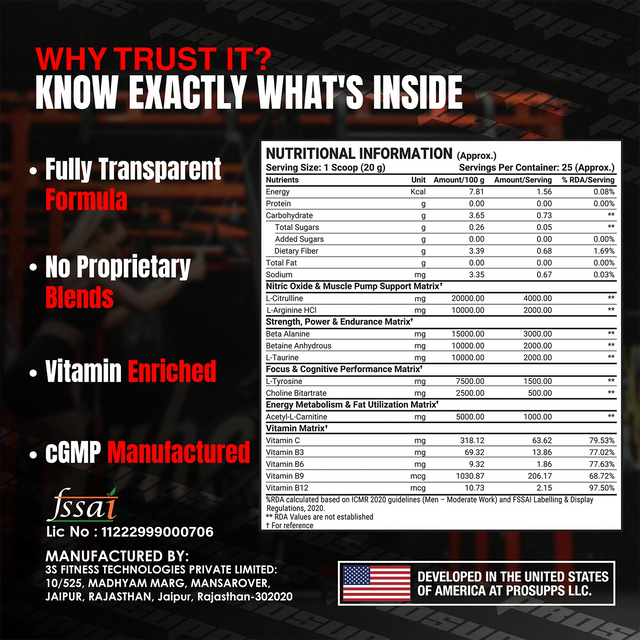 ProSupps HYDE Max Pump Powder| 25 Servings