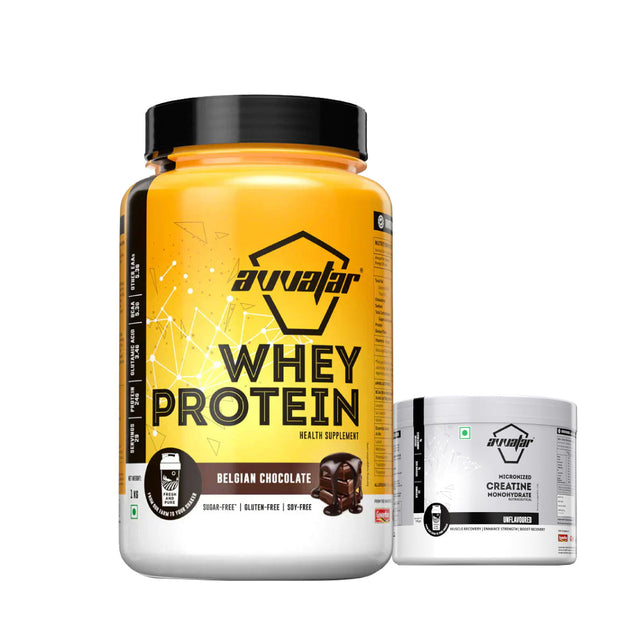 Avvatar Whey Protein (1 Kg) + Avvatar Creatine (100g) - Muscle Boost Stack