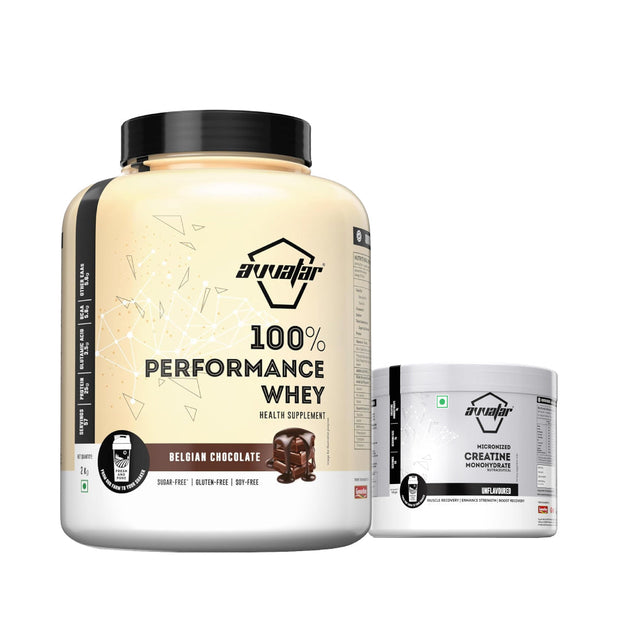 Avvatar Performance Whey (2 Kg) + Avvatar Creatine (100g) - Muscle Builder Stack