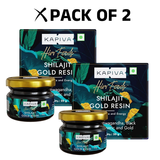 Kapiva Shilajit Gold Resin 20 g [ PACK OF 2 ]  – Ayurvedic Herbal Resin – Dietary Supplement