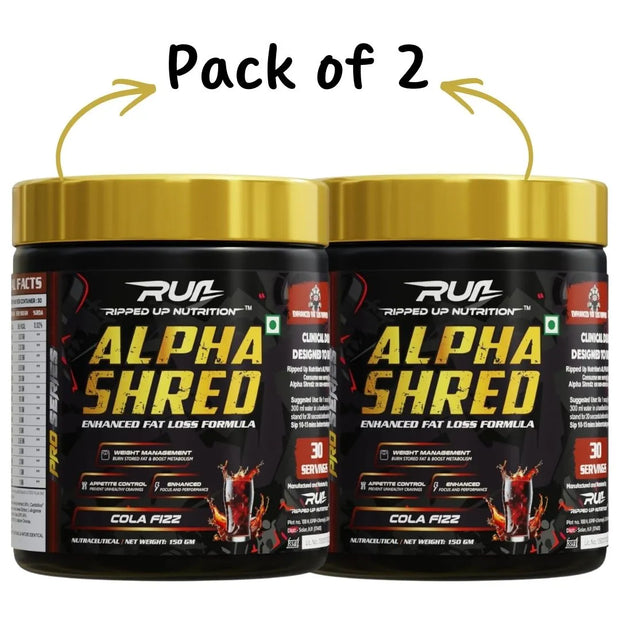 Ripped Up Nutrition Alpha Shred Supplement | 150g | Pack of 2