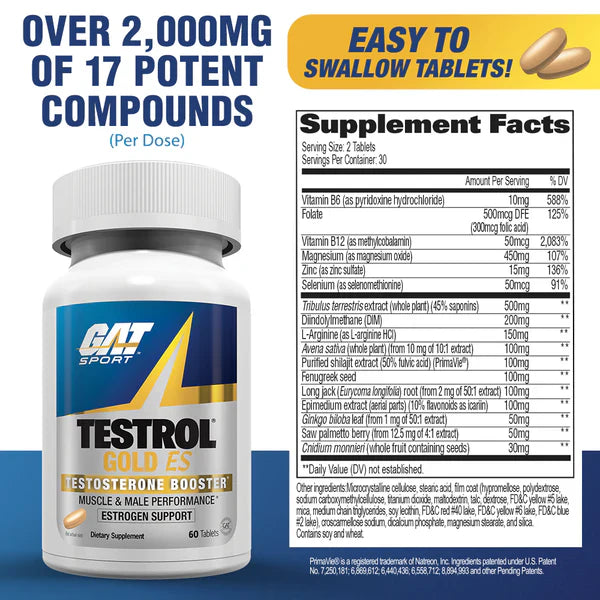 GAT Testrol Gold ES - 60 Tablets