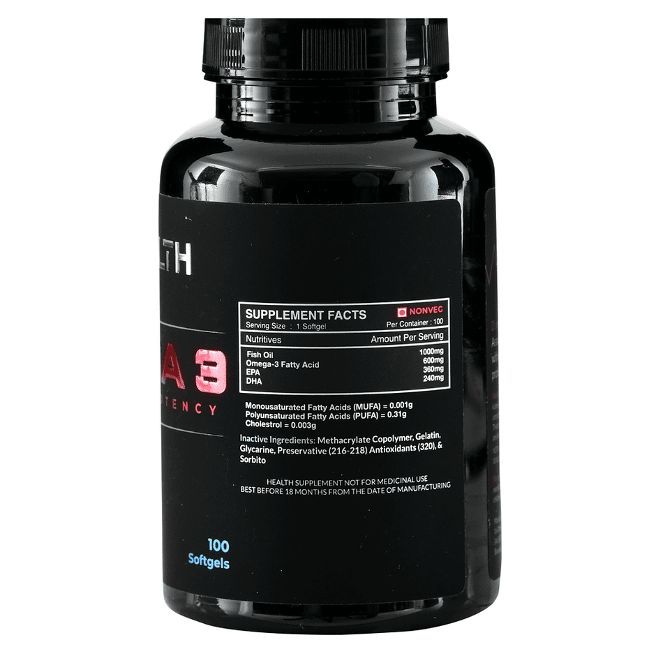 Double Strength Omega 3 Fish Oil | 100 Softgel