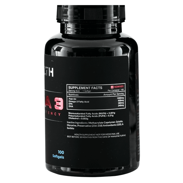 Double Strength Omega 3 Fish Oil | 100 Softgel