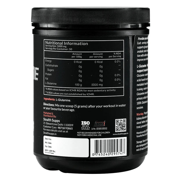 Stealth Supps L-Glutamine | 50 Servings