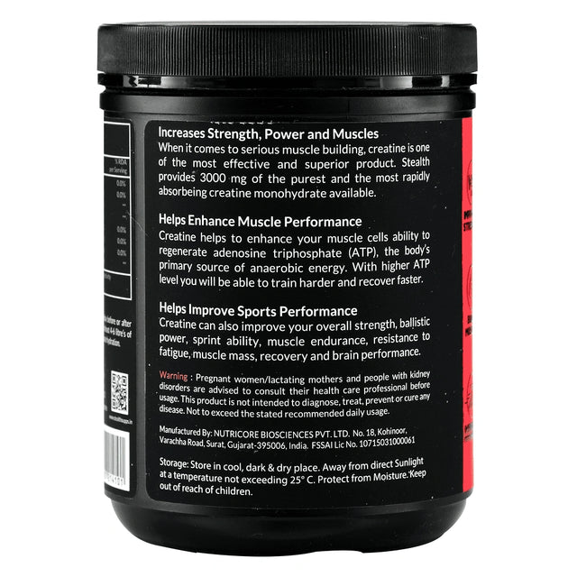 Stealth Supps Creatine Monohydrate | Unflavoured | 83 Servings