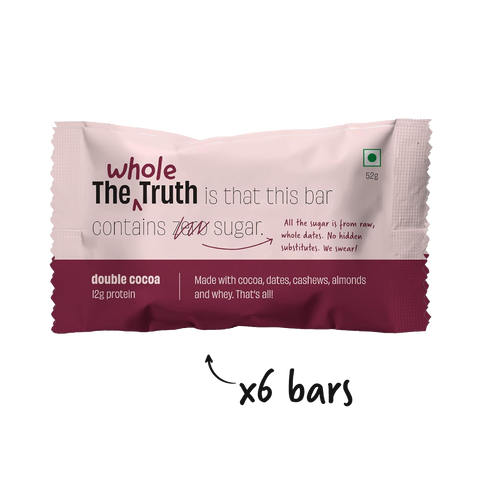 The Whole Truth - Protein Bars | Pack of 6 x 52g each | No Added Sugar | No Preservatives | No Artificial Sweeteners