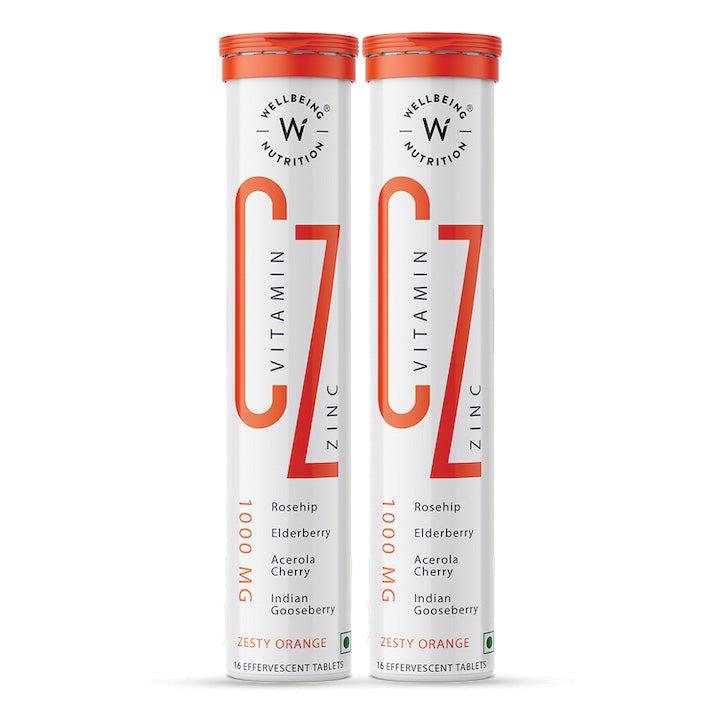 Wellbeing Nutrition Vitamin C + Zinc | 32 Tablets | Pack of 2