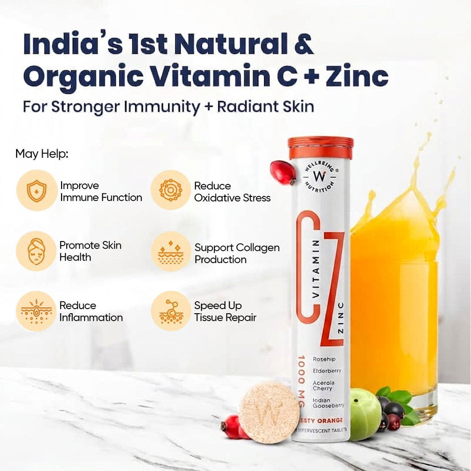 Wellbeing Nutrition Vitamin C + Zinc | 64 Tablets | Pack of 4