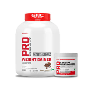 GNC Bulking Stack (Weight Gainer 3 Kg with Creatine - 100g)