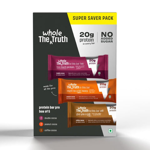 The Whole Truth - Protein Bars | Pack of 6 x 67g each | No Added Sugar | No Preservatives | No Artificial Sweeteners |
