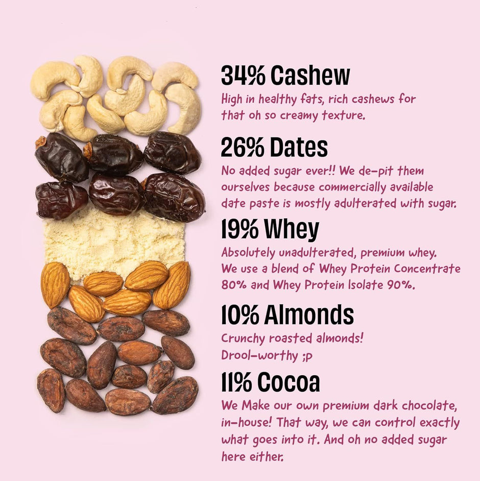 The Whole Truth - Protein Bars | Pack of 6 x 67g each | No Added Sugar | No Preservatives | No Artificial Sweeteners |